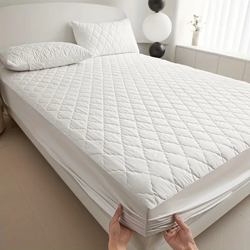 Premium Plain Colorful Bubble Quilted Mattress Cover – Soft, Stylish & Cushioned Comfort