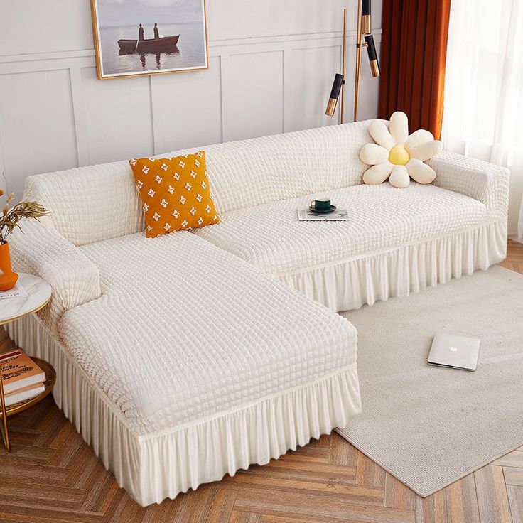 Elegant L-Shaped Sofa Protector – Full Coverage & Comfort